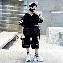 男童夏装套装夏款2025新款中大儿童夏季薄款短袖衣服潮酷帅气炸街