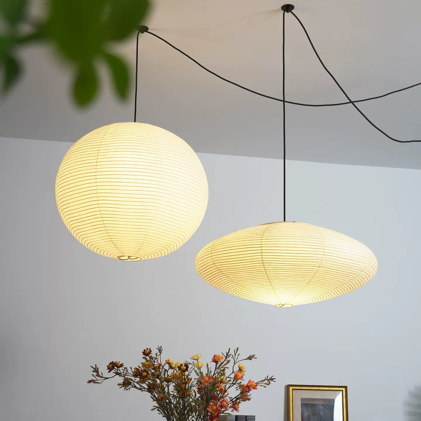 现代简约吊灯双头家用餐厅长桌宣纸吊灯出口欧美东南亚