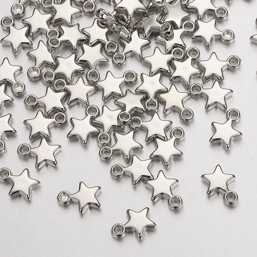 CCB colgante electrochapado estrella de cinco puntas de plástico ABS pequeño colgante DIY pulsera collar Ropa Accesorios de joyería al por mayor