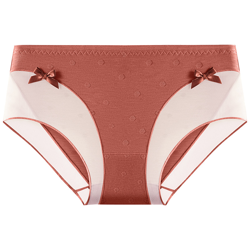 Lazo de lunares de niña japonesa ~ 10A seda de morera antibacteriana entrepierna encaje puro deseo ropa interior transpirable de alta elasticidad mujer
