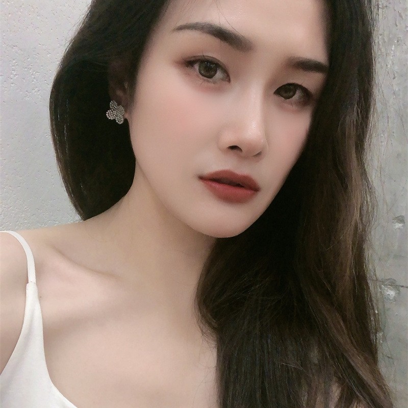 轻奢高级感叶子草锆石耳钉时尚通勤百搭简约耳环个性独特耳饰女|undefined