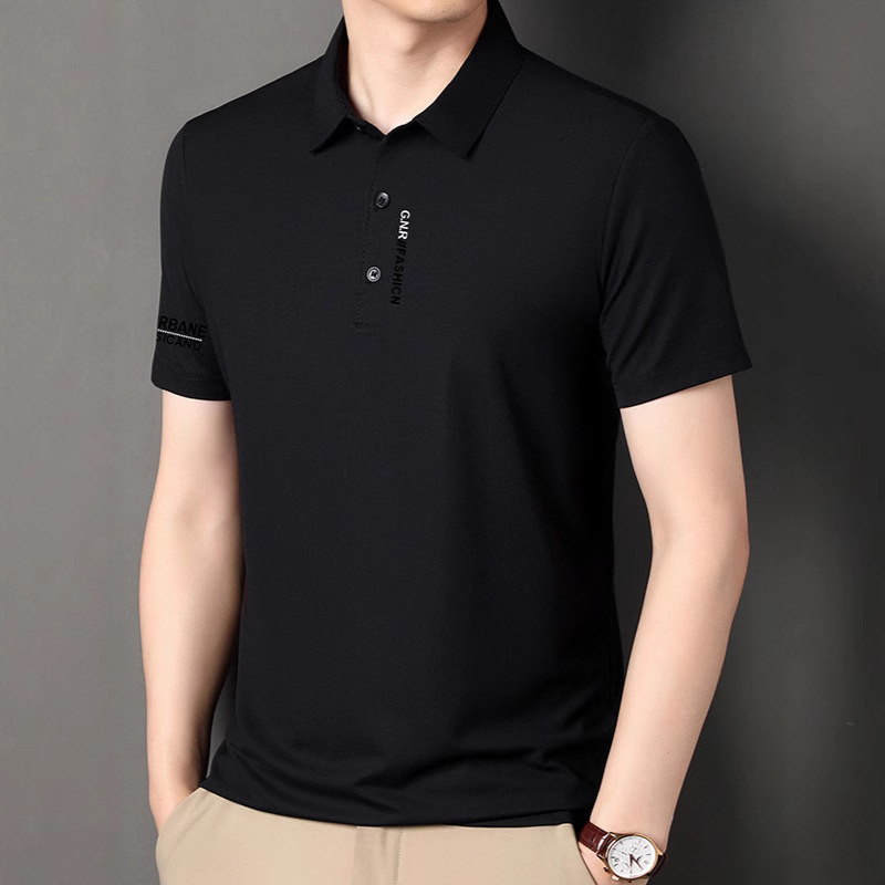 人気の対外貿易中年男性半袖ポロシャツ夏の新しいクロスボーダーカジュアルファッションTシャツ薄いお父さんトップ|undefined