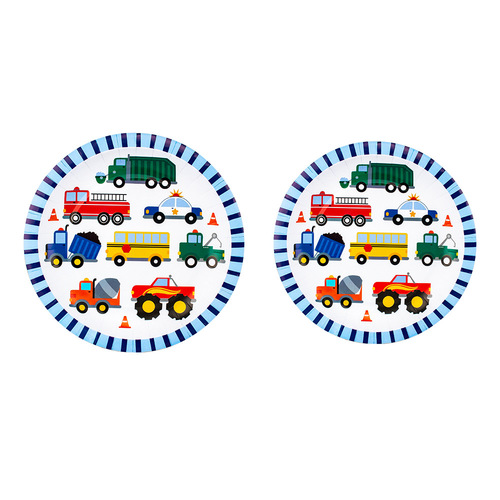 Construction truck excavator forklift construction boy party paper cup paper plate knife fork spoon tablecloth banner birthday decoration supplies