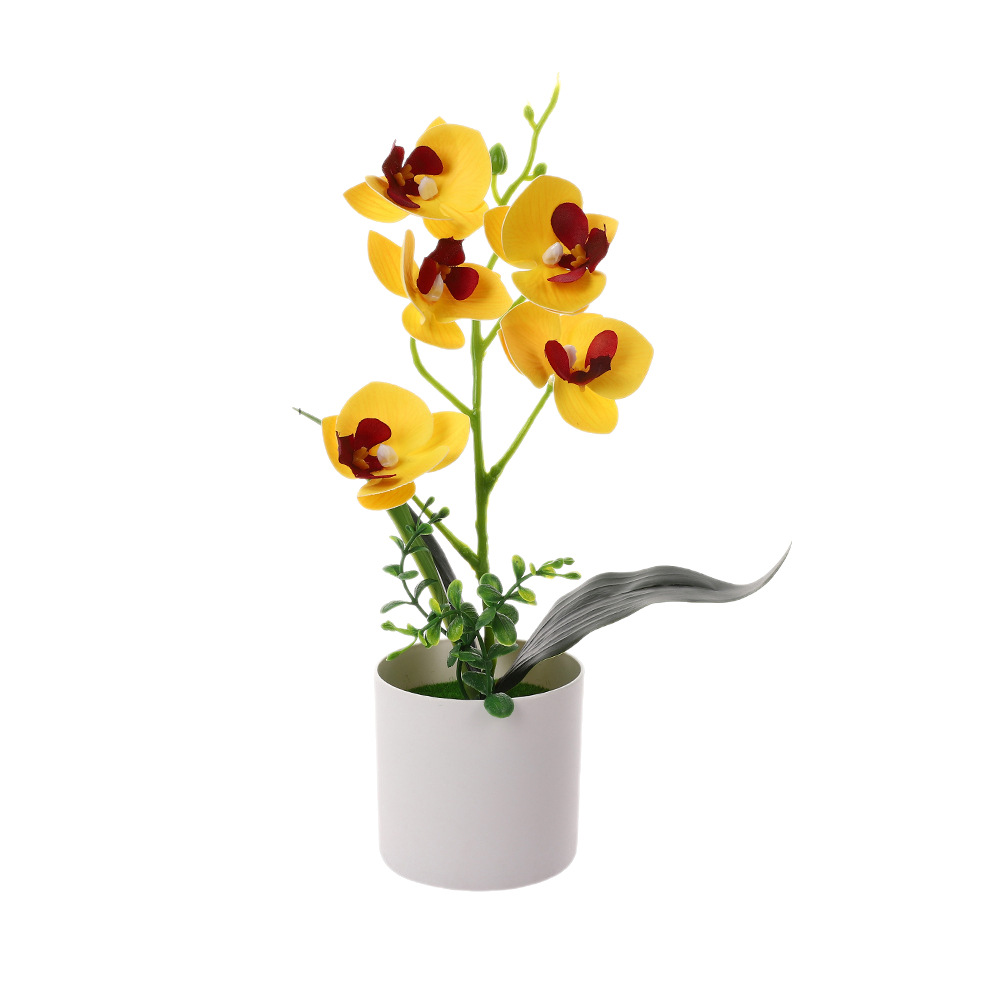 Simulación Phalaenopsis Adornos de escritorio Decoración de plástico para el hogar Accesorios de disparo de flores falsas Simulación de flores en macetas Adornos de oficina image 5