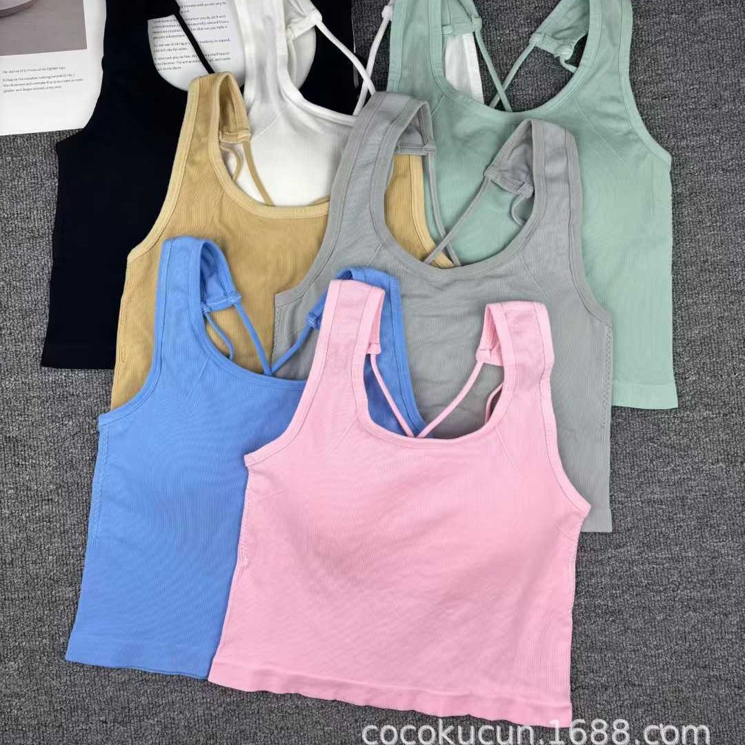 A0329# stock bajo ropa interior de dama chaleco cojín de pecho de chicas calientes sujetador deportivo multifacé se puede usar en la parte superior