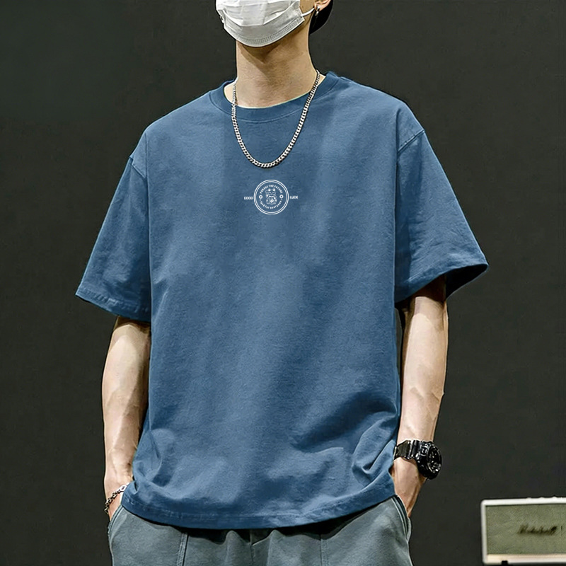 男装潮牌体恤印花宽松男士简约短袖男纯棉春夏季上时尚款时尚休闲