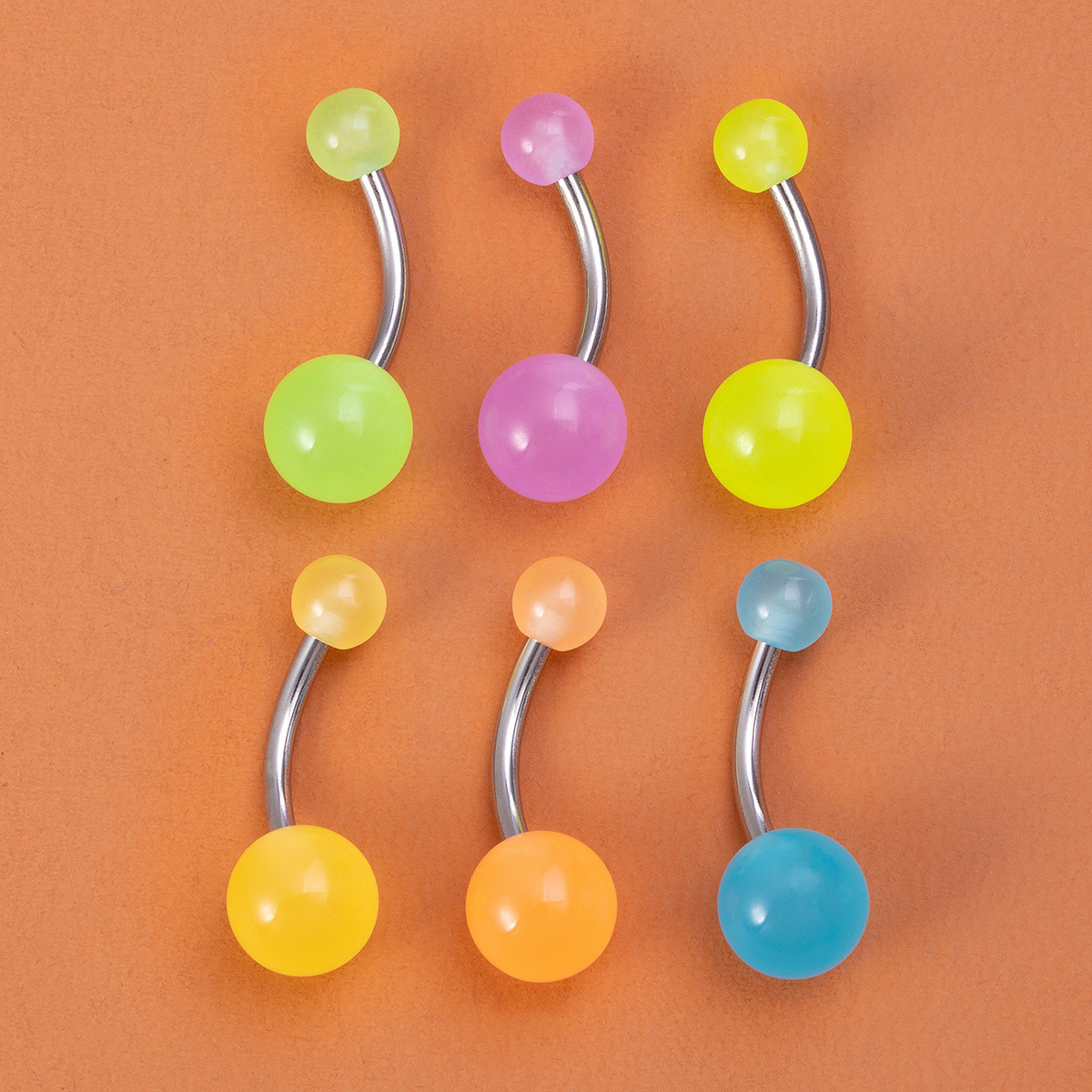 Leuchtender Acryl Bauchnabelpiercing Mit Edelstahl Stab_voghion.com