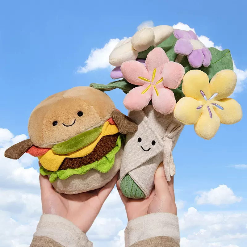 英国Jellycat玩偶巴塞罗熊毛绒玩具手捧花女生情人节礼物公仔可爱