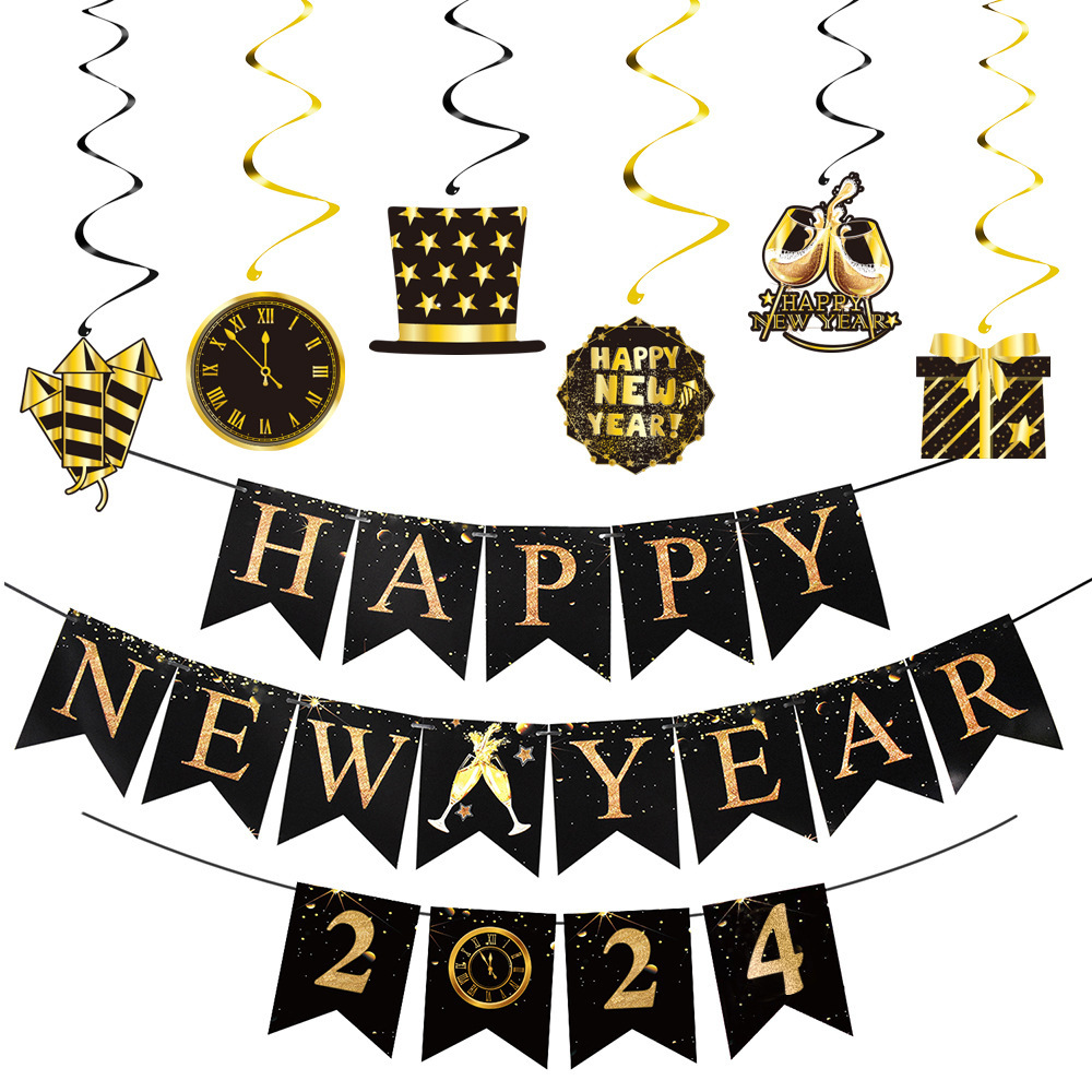 50g Weight Banner Event & Party Supplies 1 Piece Quantity Indoor, Party, Festival Occasion Christmas, New Year Festival Letter Pattern Cartoon Style, Exaggerated Style Christmas New Year Cartoon Style Exaggerated Letter Indoor Party Festival Banner 1