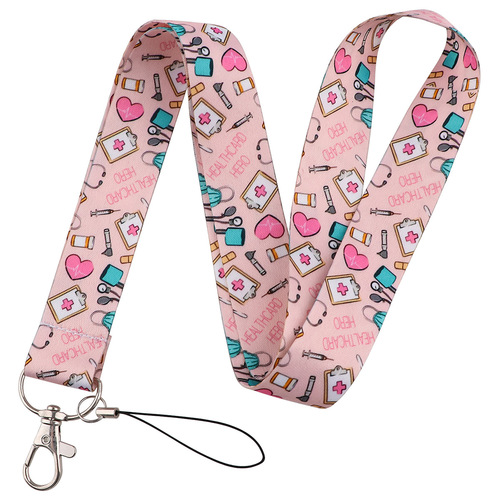 Doctor Pills Cat Mobile Phone Lanyard Card Holder Combination Bus Card Brand Work Lanyard Campus Card Pendant Accessories