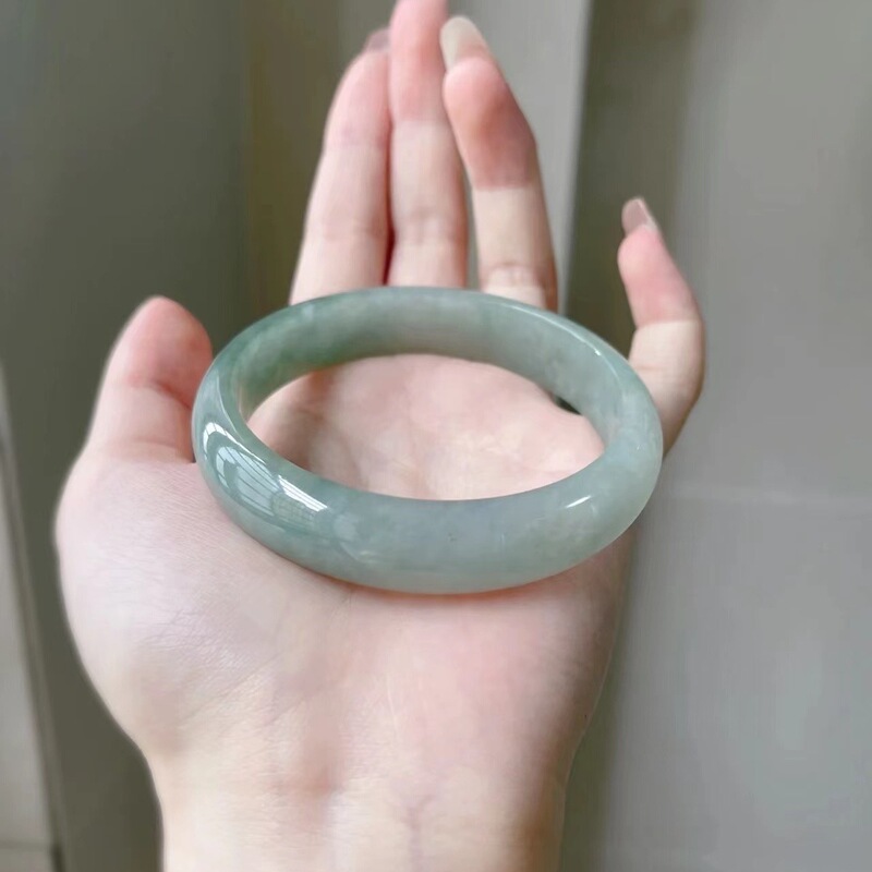 Laokeng Jade Oil Green Jade Color Jade Bracelet Female Imperial Concubine Bracelet Ice Type Light Green Bracelet Jade Gift for Mom