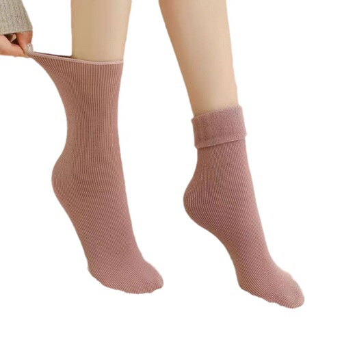 Snow socks for women in autumn and winter non-falling velvet thickened warm mid-calf floor socks trendy autumn and winter terry home Zhuji socks industry