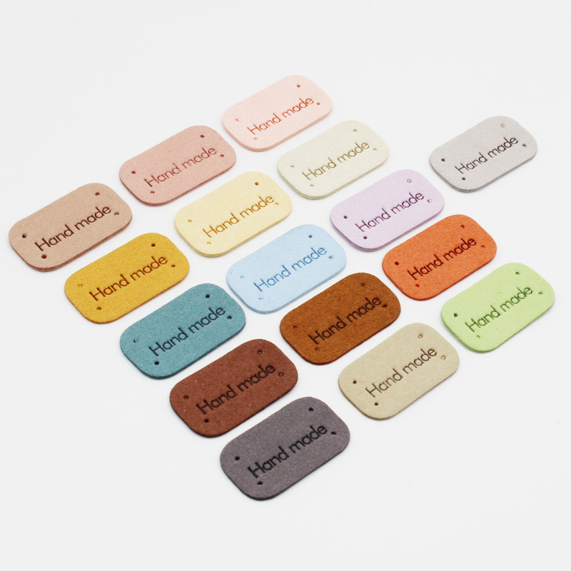 Free Shipping Handmade Letter Embossed Leather Label Jeans Hat Label Handmade Bag Children's Clothing Decorative Label