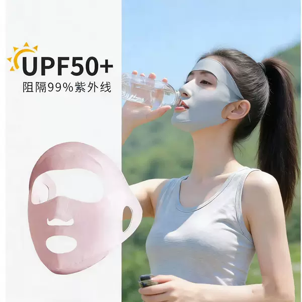 New Ice Silk Mask, Thin Sun Protection Mask, Women's Golf Face Mask, Anti-Uv, Full Face Sun Protection, Summer Sports