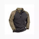 2024 cross-border foreign trade tactical fleece clothing men's polar fleece warm autumn and winter pullover color matching zipper sweater jacket