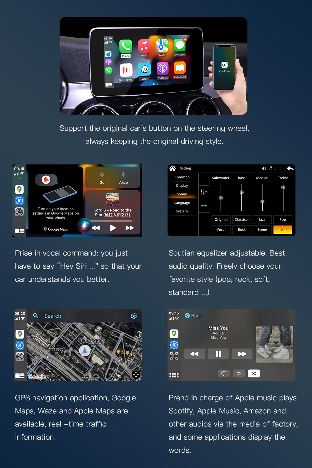 Wireless Carplay Module Android Auto Adapter for Mercedes Benz A B C S CL GLS GLA GLC GLE CLA W176 W246 W205 W216 W166 W156 W253