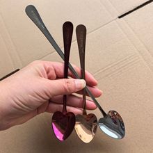 不锈钢勺子可爱高颜值创意冰淇淋长柄搅拌甜品咖啡甜品爱心小勺