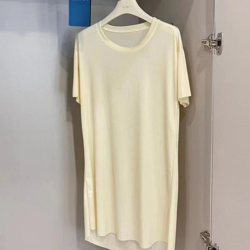 Bu Xiaojiu クールロングスカートアイスシルクナイトガウン女性の夏のクールなスカートホーム服快適なルーズスカートパジャマアウターウェア|undefined