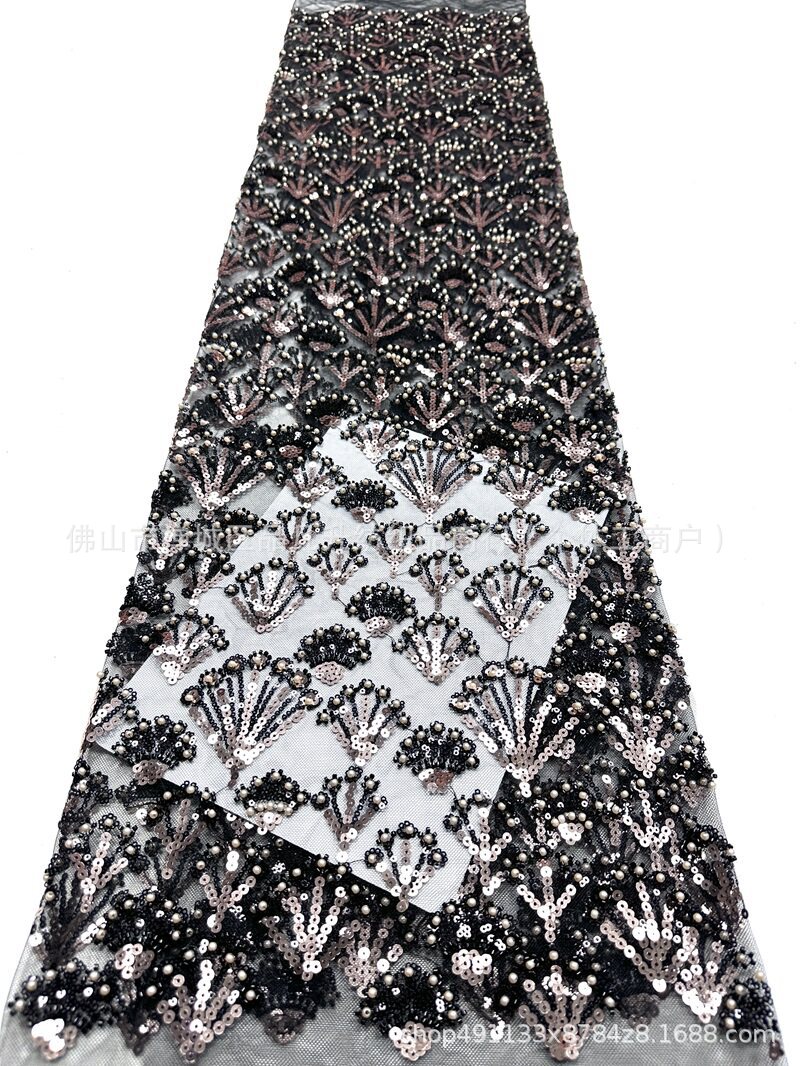 Fabricante nuevo pequeño ventilador de bollo de tela de encaje de alta calidad francesa vestido de boda cena tela de moda