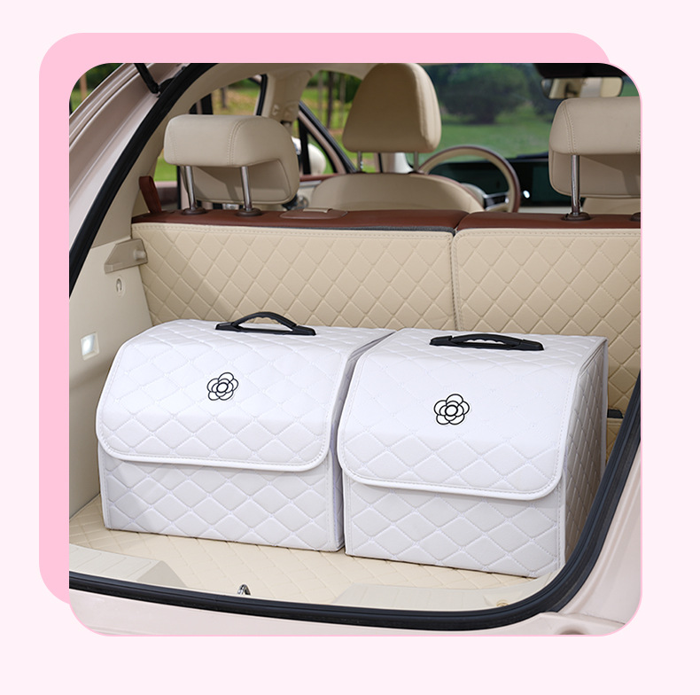 Car Trunk Multifunctional Storage Box Creative Leather Foldable Car Storage Box for Organizing Miscellaneous Items