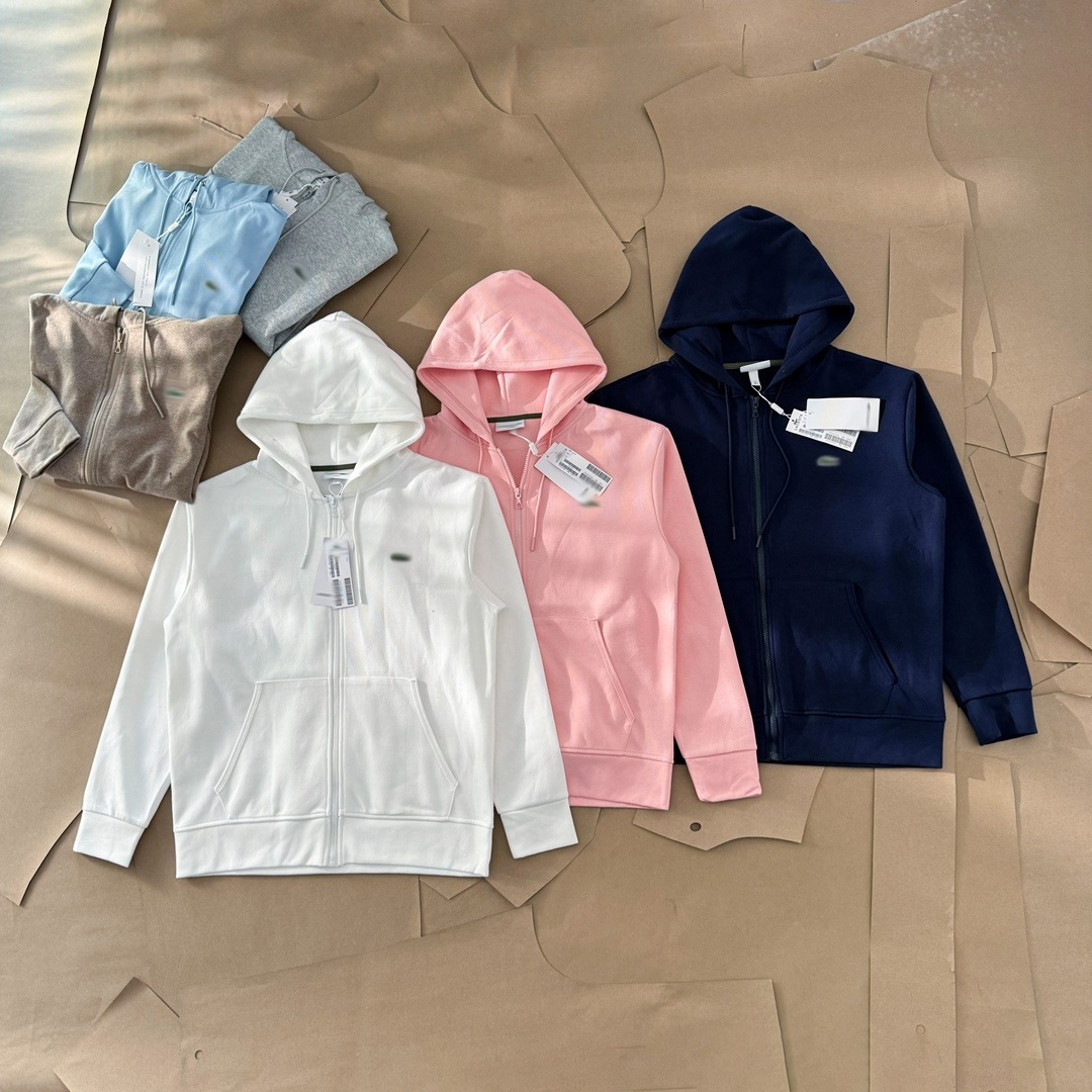 Transfronterizo set de 7 colores Lac cocodrilo 360g tela de salud bordada cremallera cardigan chaqueta con sombrero pantalones de calzado