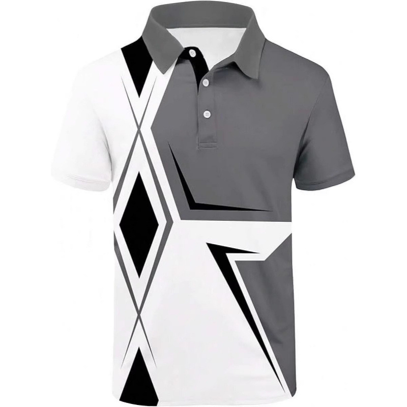 2026 Summer New Style Casual Sports Golf 3D Printed Loose Lapel Short-Sleeved Polo Shirt for Men 2026 Summer New Style Casual Sports Golf 3D Printed Loose Lapel Short-Sleeved Polo Shirt for Men