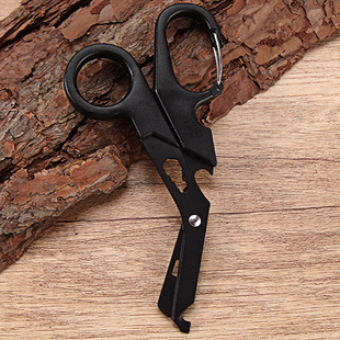 Multifunctional outdoor shear line one shear multi-purpose safety lock sharp fine tooth hanging hole design durable