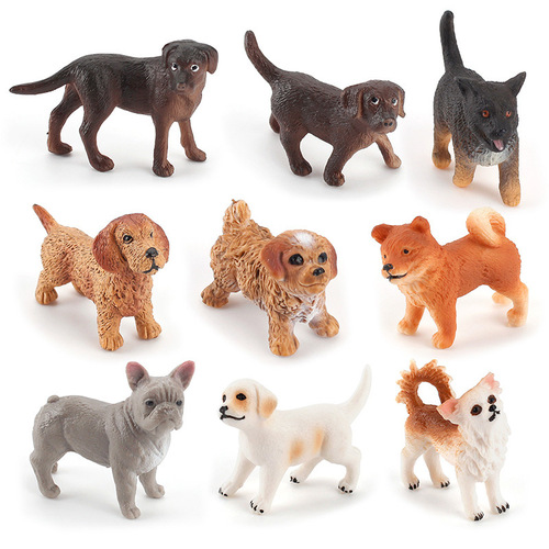 Foreign Trade Simulation Small Solid Puppy Model Set Static Labrador Shiba Inu Dachshund Chihuahua Ornament