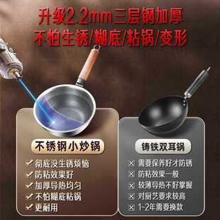 ✅ Sansi Steel Omelette Pot, Egg Poached Egg, Mini Small Frying Pan, Non-Stick Pan, Household Kitchen Pot, One Person Stir-Fry