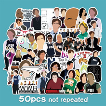 50张犯罪心理时尚美剧个性卡通涂鸦贴纸行李箱滑板车文具创意贴纸