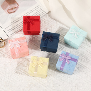 Heaven and Earth Cover Jewelry Packaging Box Fashion Bow Ring Square Jewelry Earrings Necklace Gift Jewelry Storage Box