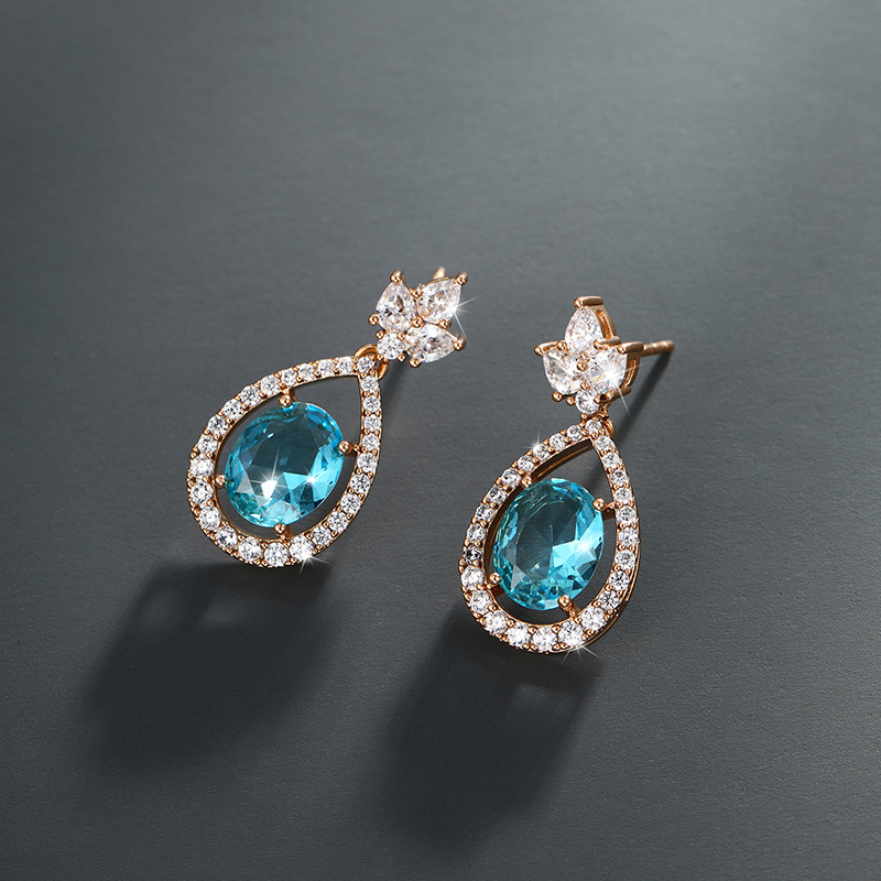 Joyería Xuping Luz de lujo pendientes de moda de las mujeres francés retro nicho gota de agua imitación color tesoro de alto grado exquisito pendientes