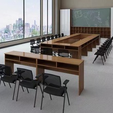 重慶培訓桌辦公家具職員雙人長條會議培訓桌公司學習課桌椅演講台