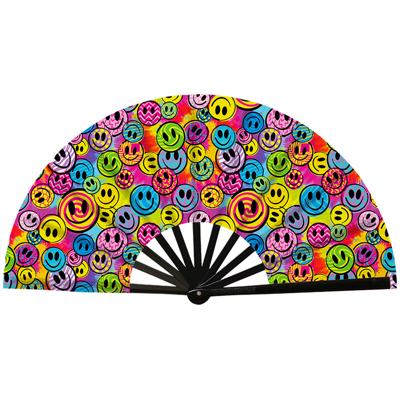Abanico Plegable de Kung Fu de Plástico, Colorido, para Conciertos y Fiestas