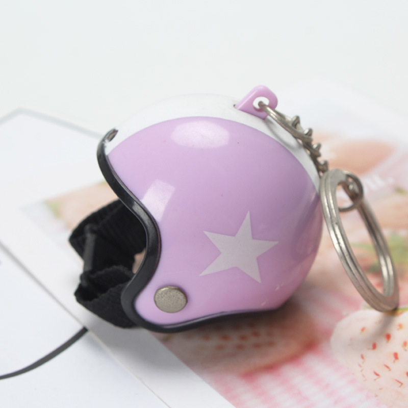 3D Mini Breaking Duck Helmet Pendant Electric Car Motorcycle Decoration Cartoon Plastic Small Helmet Keychain Pendant