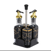 Oil and vinegar bottle (gold and black stripes)