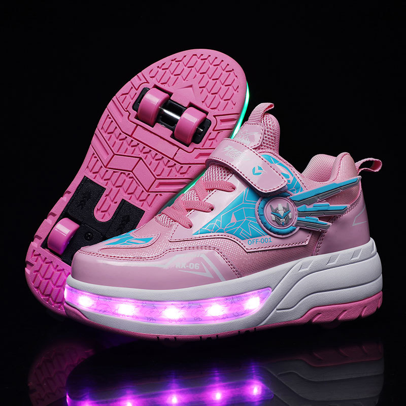 dual wheel children's glowing skates for boys