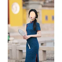 Весенне-летнее длинное улучшенное платье Cheongsam 2025, новое молодое платье для девочек Республики Китай в стиле ретро с тонкой талией, подиумное платье