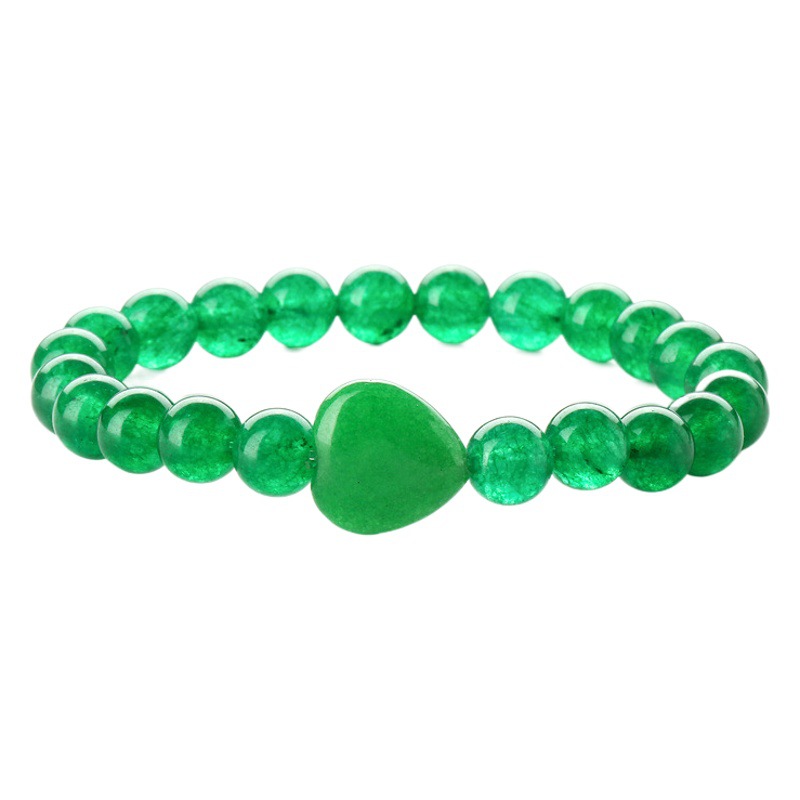 Europa y América transfronteriza AliExpress moda ágata Ojo de Tigre Piedra blanca turquesa pulsera en forma de corazón pulsera de cuentas de piedra