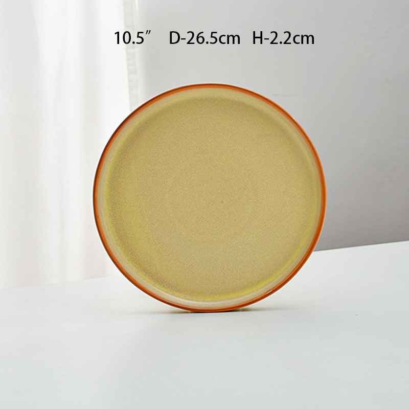 Plato de filete Plato de cerámica de mármol Plato de platos de restaurante Plato de hierba Plato de filete casero Plato de hotel Plato de comida occidental