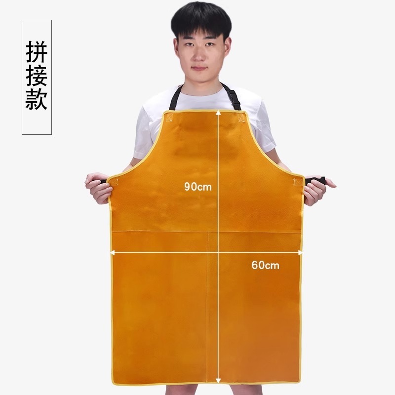 Jiahu 電気溶接工逆着用断熱高温耐性火花保護カバーオール溶接保護服牛革エプロン|undefined
