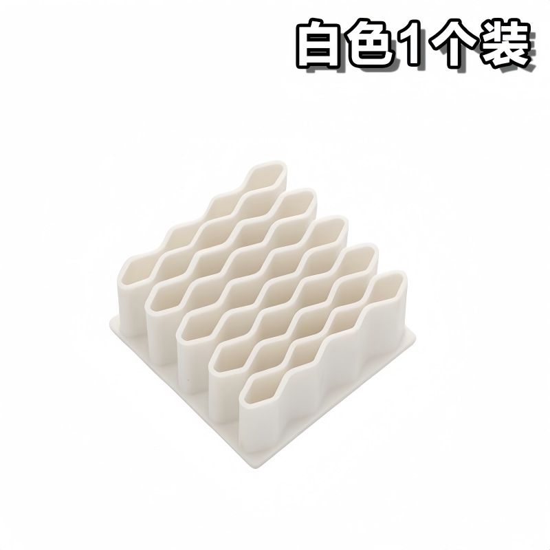 Ungüento de almacenamiento de silicona estante de almacenamiento de bolígrafo ondulado estante de bolígrafo de ceja maquillaje de cuidado de la piel ungüento de escritorio marco de almacenamiento vertical