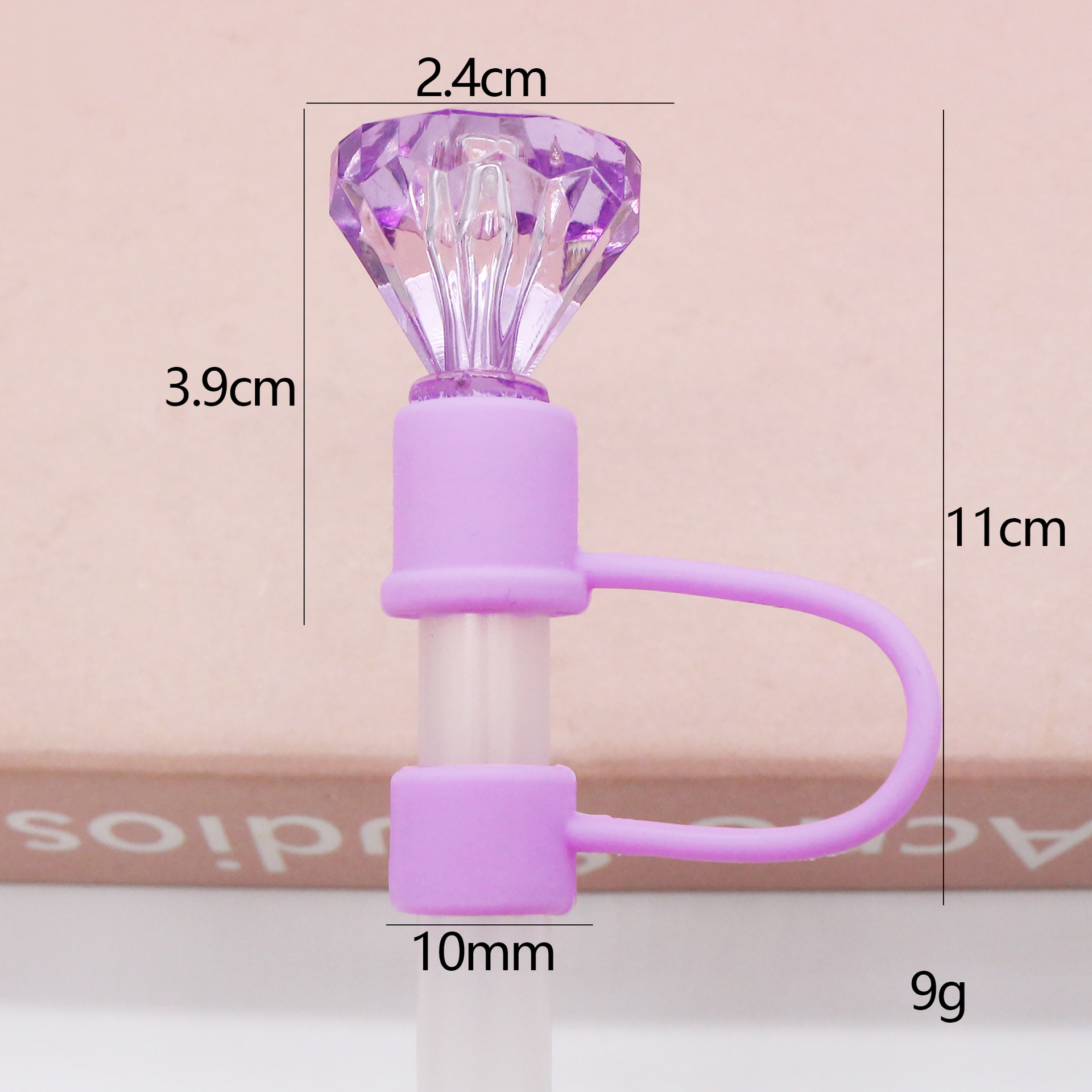 Tapón para pajita de 10 mm más vendido en Amazon, cubierta de silicona de grado alimenticio para pajita, tapón para pajita con diseño de dibujos animados en 3D, stock disponible del fabricante.