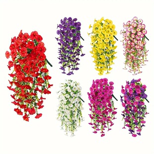 Outdoor courtyard artificial flower 45 eye morning glory eucalyptus silk flower home wedding decoration wall hanging rattan flower vine