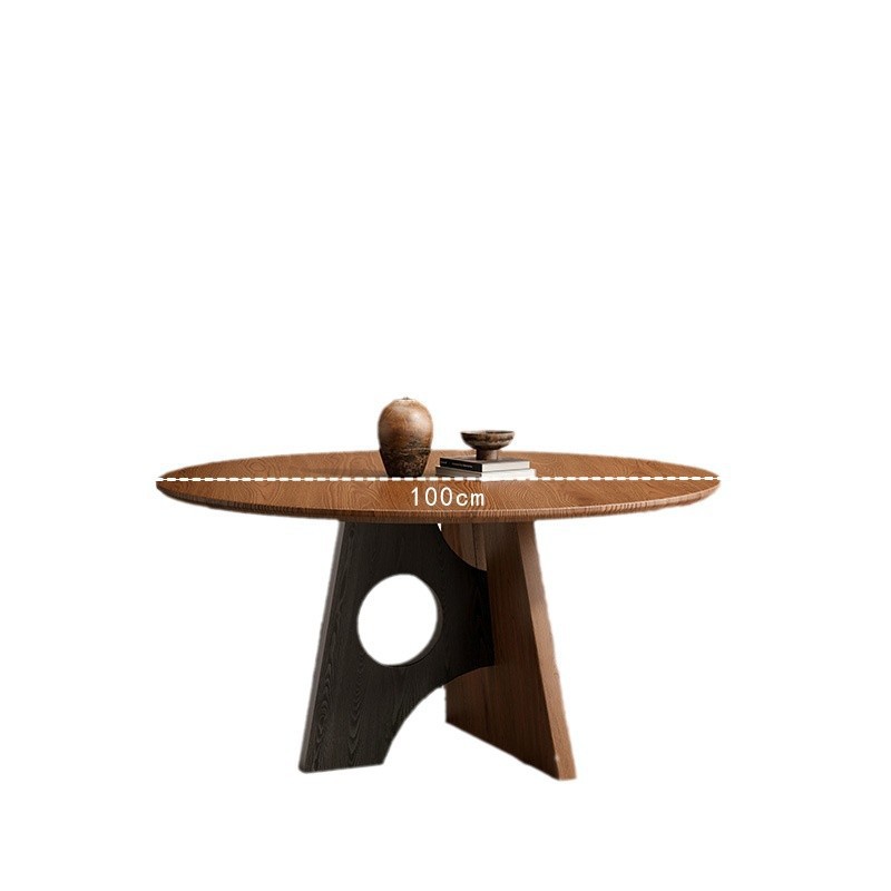 Mesa de comedor simple retro francesa, mesa de comedor casera, estilo antiguo, mesa redonda de madera de cera blanca, mesa redonda de madera, combinación de mesa y silla de comedor