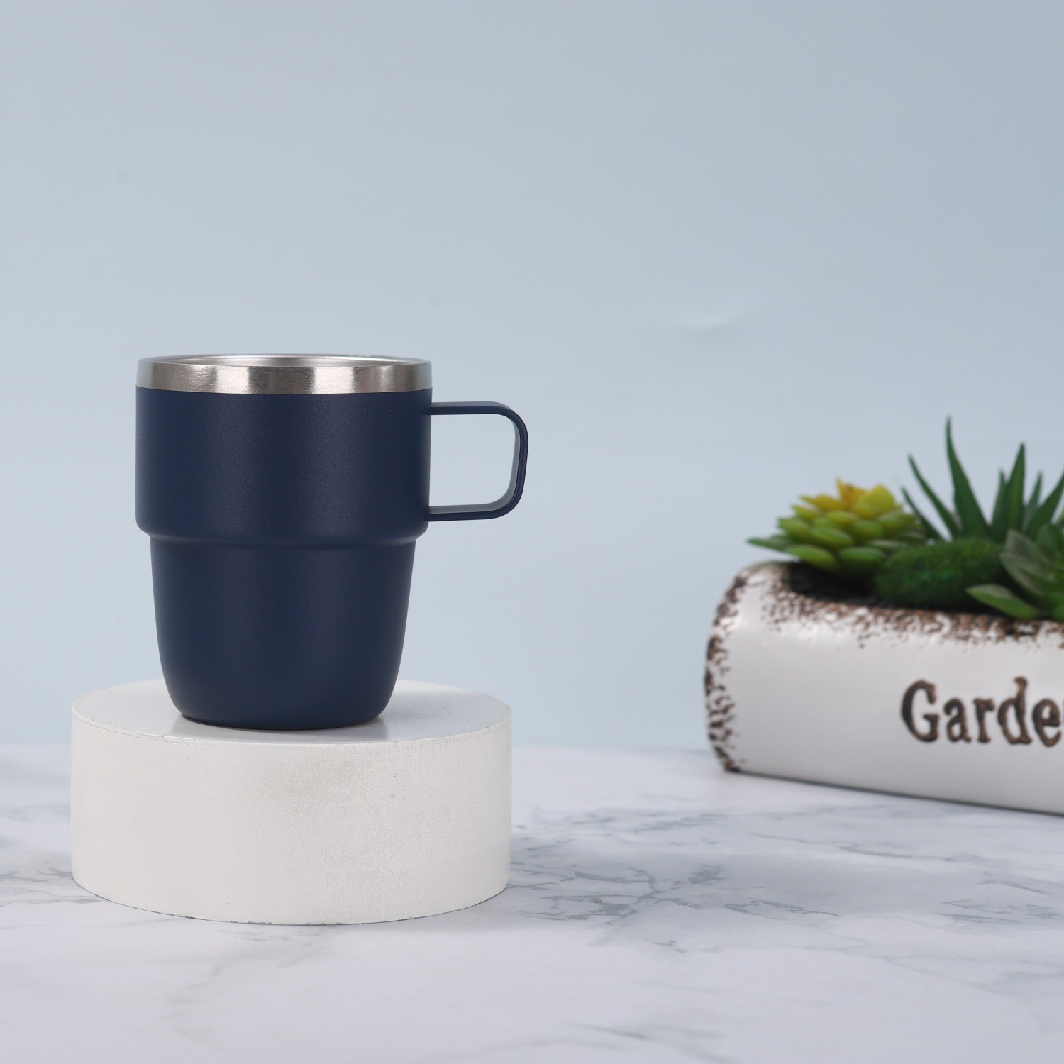 Taza de alto valor creativo de acero inoxidable 304 taza aislante de vacío de doble capa simple taza de café de oficina doméstica