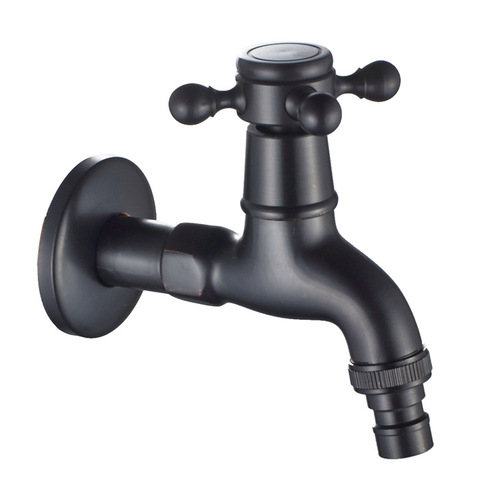 Obei sanitary ware wall-mounted retro single cold black bronze washing machine faucet European brass faucet factory wholesale