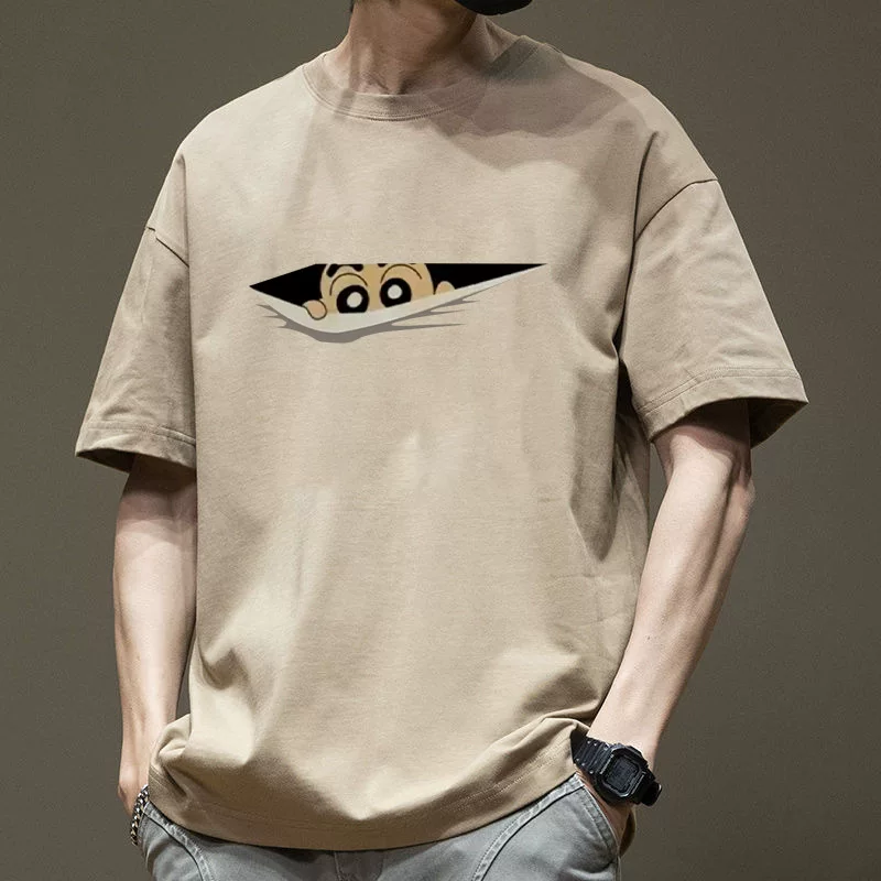 Cotton body-friendly short sleeve T-shirt, round collar, oversize