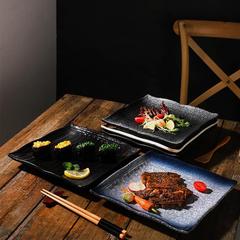 西餐盤子牛排盤家用日式陶瓷壽司盤餐具正方盤早餐盤創意平盤菜盤