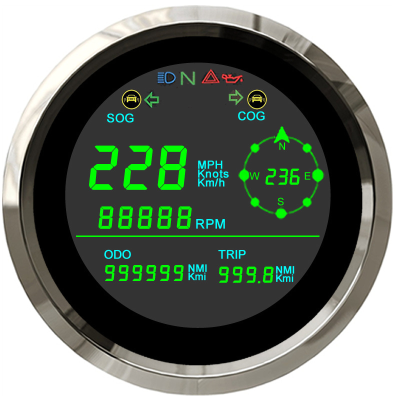 Motorcycle 85mm GPS speedometer total mileage Subtotal mileage speed speed two-in-one multifunctional LCD meter